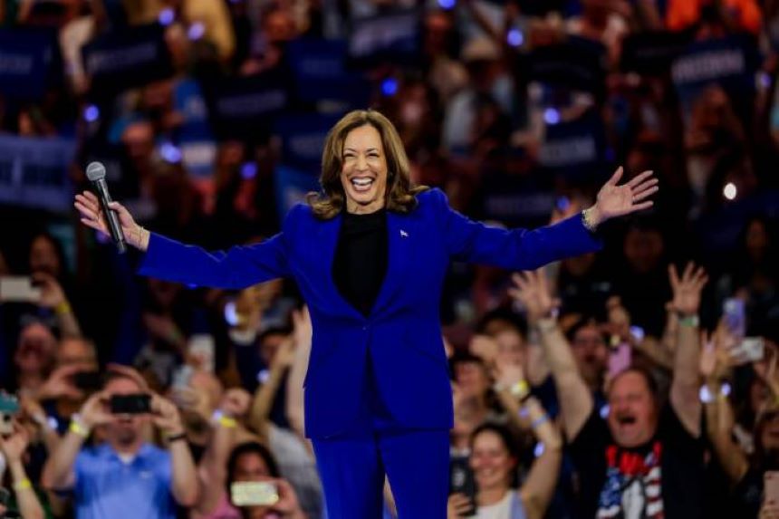 Kamala Harris greets